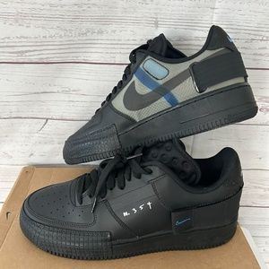 Nike AF1-TYPE N354, Sz. 9, Black Photo Blue Platinum Tint, NWB